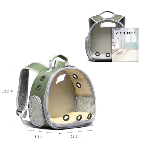 Bunny Carrier, Guinea Pig Carrier,Small Animal Carrier Backpack for Rabbit,Bearded Dragon, Lizard,Hamster,Kitten. Breathable Pet Travel Cage Bag (Army Green) - color: Army Green