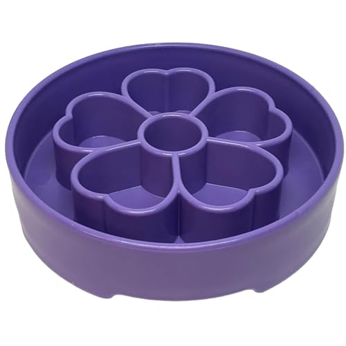 SodaPup Flower Design Enrichment Bowl – Durable Slow Feeder Bowl Made in USA from Non-Toxic, Pet-Safe, Food Safe Material for Mental Stimulation, Slowing Down Eating, Healthy Digestion, & More - color: Purple Flower Ebowl