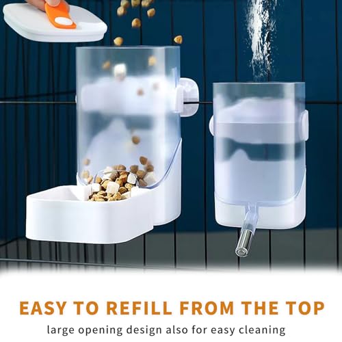 24oz Rabbit Water Dispenser No Drip for Cage, Hanging Automatic Guinea Pig Water Bottle Large Small Aniaml Cage Accessories for Ferret Guinea Pig Rat Rabbit (White)