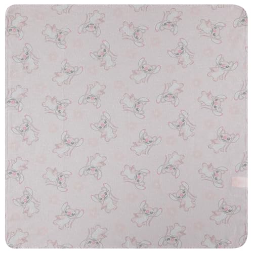 Disney Baby 4-Pack Receiving Blankets — 100% Cotton Flannel, 28" x 28" — Available in Mickey, Minnie, Pooh, Stitch or Angel — Soft Swaddle, Burp & Stroller Blankets — Gift-Ready with Ribbon Bow - color: Angel