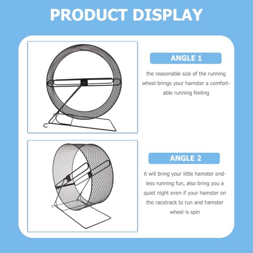 Mikikit Silent Hamster Running Wheel 11.02×10.23×5.90In Metal Mesh Track Quiet Exercise Toy for Hedgehogs Squirrels Guinea Pigs Indoor Cage Play - color: Black2