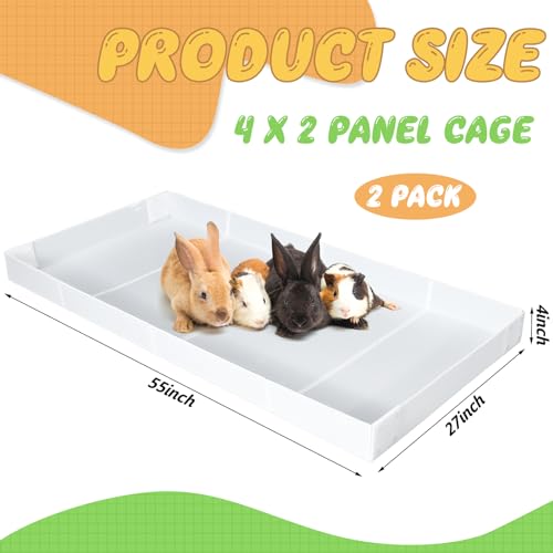 Wenqik 2 Pcs Guinea Pig Cage Liner Corrugated Plastic Cage Liner Base 2 x 4 Panel Size Guinea Pig Cage Bottom for Small Animals Hedgehogs Rabbits Cages Tray, 55 x 27 Inch(White) - color: White