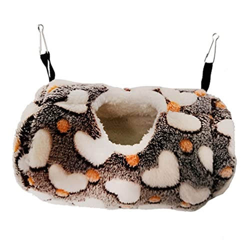 Litewoo Sugar Glider Sleeping Pouch Small Animal Hammock Bed Nest, Coffee | 7.8x5.1in, soft flannel cotton, warm washable , cute speckled pattern, winter nest for hamster/rat/guinea pig/chinchilla - color: Coffee