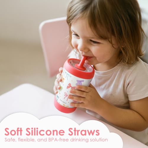 SANDJEST Bows Insulated Sippy Tumbler 12 Oz, Gift for Birthday, Christmas & Back to School (Multicolor 1) - color: Bow 2