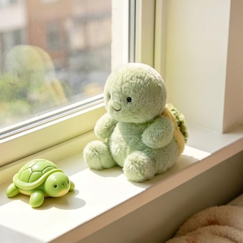 Ditucu Palm-Sized Turtle Stuffed Animals Cute Soft Mini Plush Doll Small Plushies Toys Gifts for Kids Green 6 inch - style: Turtle A