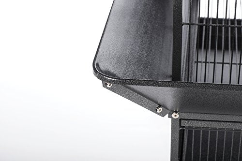 Prevue Pet Products Park Plaza Bird Cage with Perches - L, Black Hammertone | Large Steel Cage with Rolling Stand and Perches, Ideal for Cockatiels and Medium Birds - color: Black Hammertone