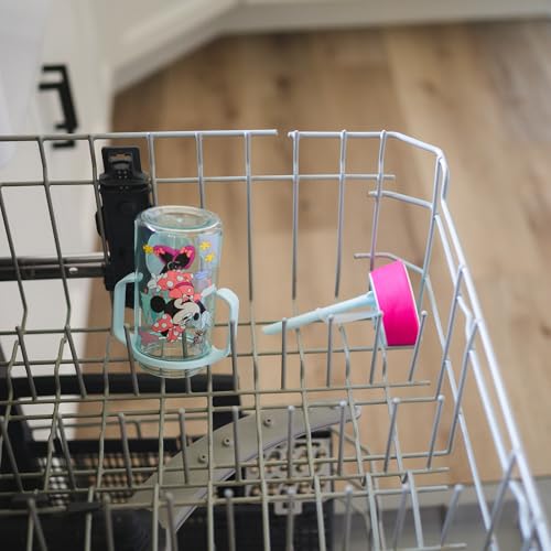 The First Years Disney Minnie Mouse Pop Up Toddler Straw Cup - Dishwasher Safe Toddler Water Bottle with Spout - Transition Sippy Cups for Toddlers - 14 Oz - Ages 12 Months and Up