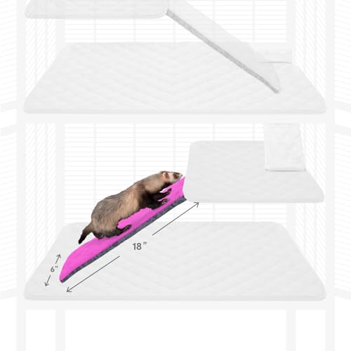 Paw Inspired Fitted Fleece Ramp Cover for Critter Nation Cage, Pink | Ladder Liner for Ferret Nation/Critter Nation Cage, For Ferrets, Rats, Chinchillas, Hedgehogs, Small Animals, Pets - color: Pink, size: Ramp Cover