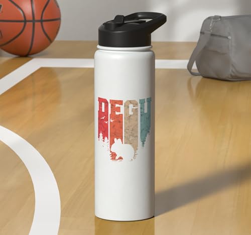 Degu Owner Retro Chilean Rodent Degus Stainless Steel Insulated Water Bottle - color: White