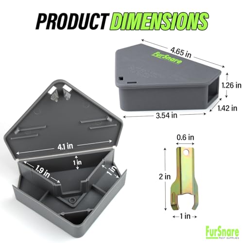 Furnsnare Mouse Bait Station (6 Pack) - Bait Boxes for Mice and Rats with Lockable Keys - Weatherproof Outdoor Mouse Bait Stations- Safe for Kids & Pets - size: 6 Pack