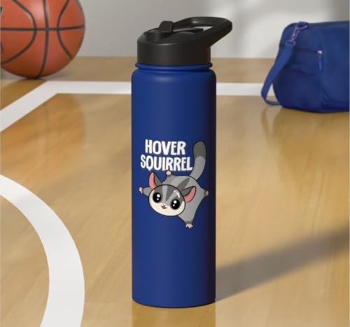 Cute Womens Girls Kids Mom Hover Squirrel Sugar Glider Lover Stainless Steel Insulated Water Bottle - color: Royal Blue