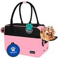 PetAmi Dog Purse Carrier for Small Dogs Cats, TSA Airline Approved Soft-Sided Pet Carrier with Pockets, Ventilated Travel Tote Bag with Bed & Shoulder Strap, Puppy Kitten, Max 12 lbs, Pink - color: Pink