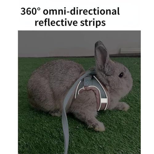 Rabbit Harness and Leash - Adjustable Bunny Harness Escape Proof for Walking Runnig Hiking Camping Outdoor - Cute Small Animal Harness Leash Set (Medium) - size: Medium