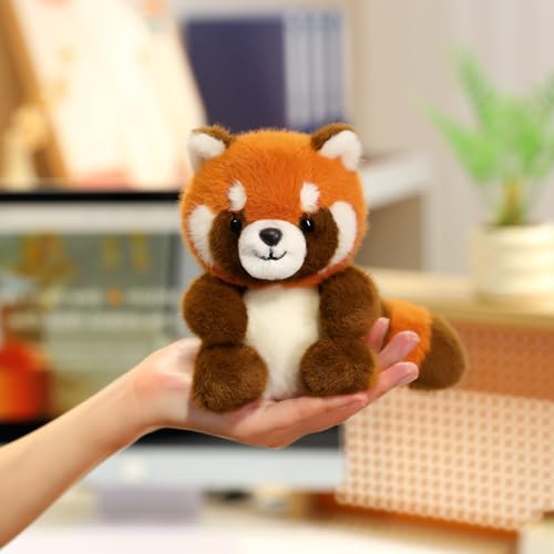 Ditucu Palm-Sized Red Panda Stuffed Animals Cute Soft Plush Doll Small Plushies Toys Gifts for Kids Orange 5 inch - style: Red Panda
