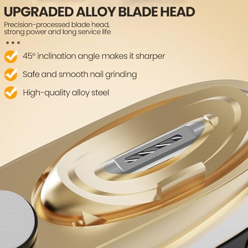 Electric Nail Clipper, Electric Automatic Nail Clippers with Light Nail Trimmer 2 Speeds Automatic Nail Clipper Storage Compartment with Debris, for Adults, the Elderly, and Children(Black) - color: Black