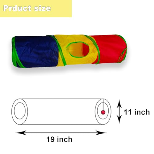 Cat Tunnel Tube Toys，Tunnels for Indoor Cats, 2 Way Foldable | Interactive Pet Crinkle Pop Up Tunnel with Balls Peek Hole Hideaway for Rabbits, Kittens, Ferrets, Puppy Playing & Exploring - color: 2 Way Mushroom