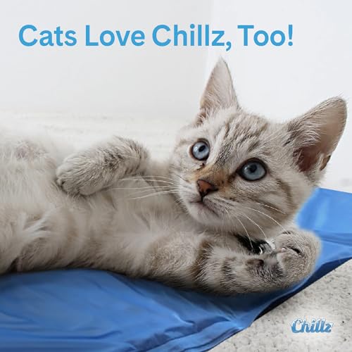 The Green Pet Shop Chillz Gel Mat, Medium - Pressure-Activated Cooling Pad for Pets 0-25 lbs - Non-Toxic, No Water or Refrigeration Needed - Ideal for Home, Travel & Crates - size: M