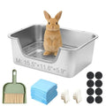 Stainless Steel Sifting Litter Box for Rabbit (M) - size: Medium