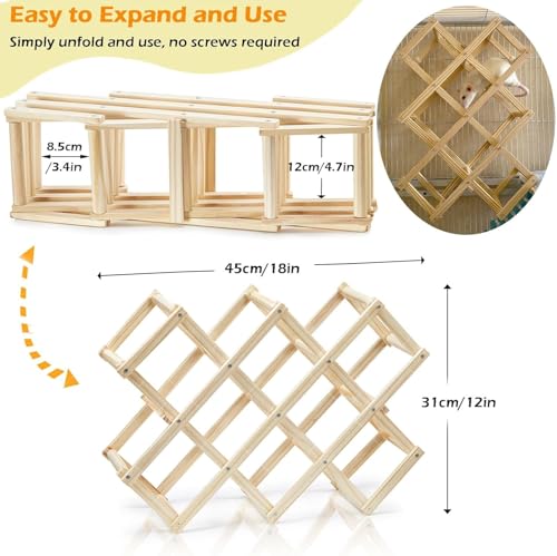 Kiln-Dried Wood Rat Climb Toy, Hanging Cage Ladder Activity (L, 1pc) | Natural Rat Cage Bridge, Multiple Openings & Directional Ramps Offer Challenges to Satisfy Rats' Instincts for Explore & Play - style: L, 1pc