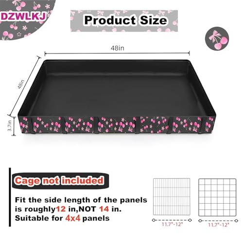 DZWLKJ Waterproof Guinea Pig Cage Liner,Washable Tarp Bottom Base,Cherry Graphic,48"x48", Reusable for Rabbit, Chinchilla, Hedgehog, Ferret & Other Small Animals. - size: 48.0"L x 48.0"W x 4.0"H