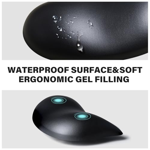 JIKIOU Ergonomic Gliding Palm Rests, Gel Mouse Wrist with Leather Surface | Sliding Wrist Pad with 4 Smooth Scroll Wheel, Fast Mouse Wrist Glider Designed for Office Computer Home Gaming, 2 Pack Black