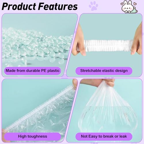 50 Pcs Disposable Cage Liners Clear Plastic Rabbit Cage Liner Bag Elastic Small Animal Toilet Film for Bunny Hamster Totoro Hedgehog Guinea Pig and Small Animals