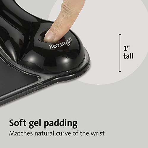 Kensington Duo Gel Wave Mouse Pad & Wrist Rest (K62413WW) Black 9.6L x 7.6W inches (Pack of 4) - color: Black, size: 9.6L x 7.6W inches (Pack of 4), style: Mouse Pad