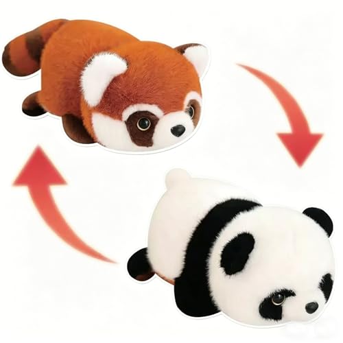 YUKOUQIAN Red Panda Stuffed Animal Cute Panda Plush Doll Toy 8 inch for Girls Boys Christmas (tranf Panda red Panda) - style: tranf panda red panda