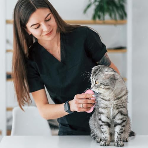 Pet Massage Comb, Cute Comfort Shedding Brush with Elasticity Curved Comb Teeth for Reducing Knots, Relaxing Deshedding Brush for Short Hair & Long Hair Pet Hair Remover (Blue)
