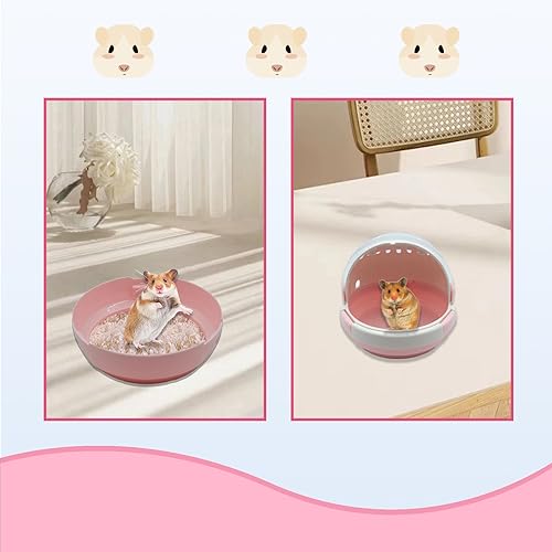 Hamster Carrier Cage Portable Cages Small Animals Carry Travel Case with Water Bottle Plastic Breathable Guinea Pig Outgoing Cage for Dwarf Hamster Ferret Chinchillas Hedgehog (Pink) - color: 【Pink】
