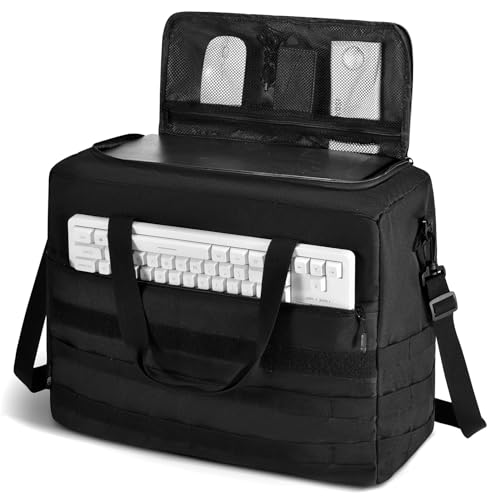 Micro Desktop Gaming Computer Tower PC Chassis Carrying Case Travel Storage Bag for Keyboard Mouse Accessories,Travel Bag 18x14x8 inch compatible with Mini Matx PC Case