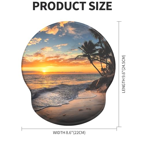 Mouse Pad with Wrist Rest, Comfortable Computer Mousepad with Gel Wrist Support Smooth Surface and Non-Slip PU Base for Pain Relief, Laptop, Office & Home (Sunset) - color: Sunset