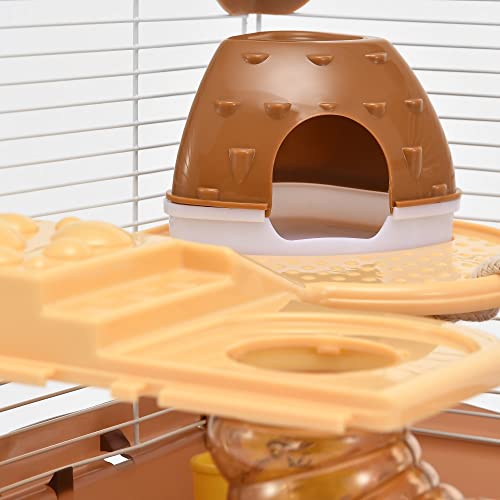 Hamster Cage Small Animal Cage 3 Layers Cage Size：14.17"(W) X10.63(L) X16.73 (H) Suitable for Hamsters up to 3.5 inch in Length