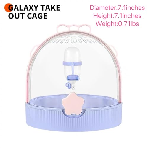 TUTU&LELE Travel Cage for Dwarf Hamster Mice Small Pets Hand Crossbody Carrier with Warm Plush Pad & Water Bottle (Pink) - color: Pink