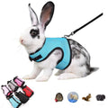 Bunny Leash and Harness Escape Proof Soft Rabbit Harnesses Mesh Vest Blue L | Adjustable Buckle for Ferret Guinea Pig Hamster Squirrel Rat Walking Small Animal Pets - color: Blue, size: L(Neck:6"-7.5" Chest:7.8"-11.8")