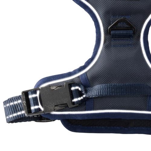 Pet Passion MAX - THE Hardy Reflective Harness, Navy, Small - color: NAVY, size: Small (10-25 lbs)