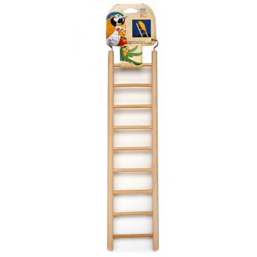 Penn-Plax 9-Step Wooden Bird Ladder | Easy to Install | Fun Exercise for Your Bird (BA115)