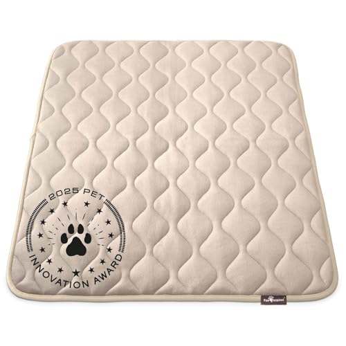 Paw Inspired Washable Padded Crate Mats for Dogs, Beige, 41x28 Inch | Fits 42-inch Kennels, Leakproof, Waterproof Bottom, Plush Dog Pad, Pet Bed - color: Tan, size: 42 Inch