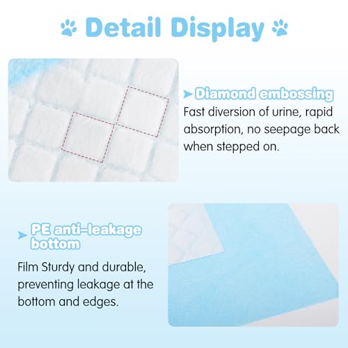 kathson 100PCS Guinea Pig Cage Liners Disposable 13" x 18" Rabbit Disposable Potty Training Pad Super Absorbent & Leak-Free Pet Supplies for Bunny Kitten Small Dog Guinea Pig