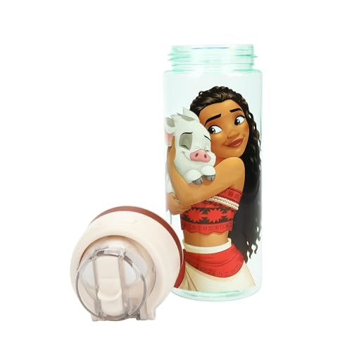 Bioworld Moana & Pua Blue 24 Oz Plastic Water Bottle With Dual Spout Lid - color: Moana & Pua Blue