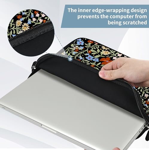 Messenger Bag Carrying Case Sleeve with Handle Accessory Pocket Fits Laptops/Notebook/ebooks/Kids tablet/ipad (11-13.3 inch, Flowers2) - color: Flowers2, size: 11-13.3 inch