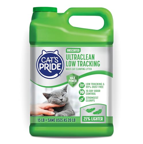 Cat's Pride UltraClean Low Tracking Powerful Clumping Litter Unscented 15lb - size: 15 Pound, style: Unscented Low Tracking