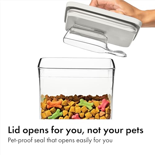 OXO Pet POP Container with Scoop — 4.4 Qt/4.2 L - color: Whisker Gray, size: 4.4 Qt