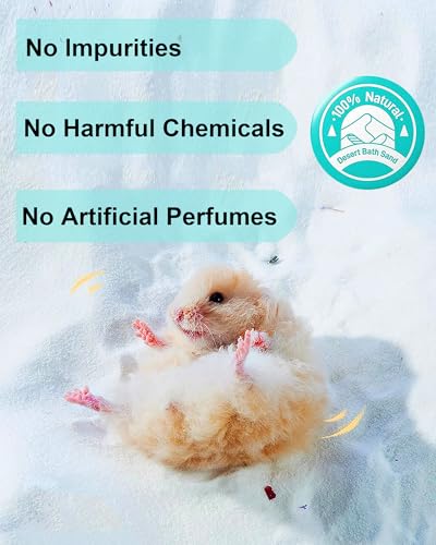 Meow&Woof Hamster Sand Bath Container, Large Sandbox Toilet Gerbil Batheoom Hamster Sand, 2.2LBS Chinchilla Dust Bathing, 100% Natural Sands for Hamsters Bath (Flower Smell)