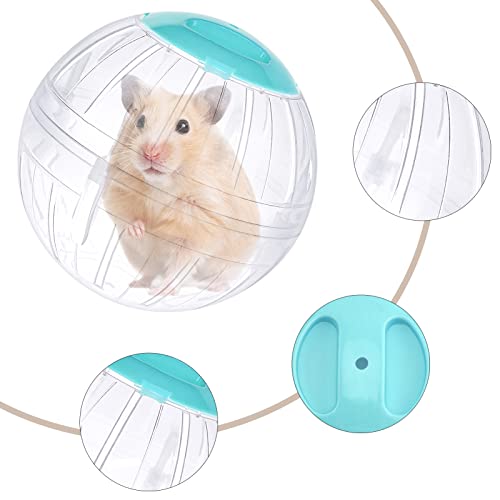 Hamster Exercise Ball, 5.7 Inch Transparent Running Wheel,Blue | Dwarf Hamsters to Reduce Boredom and Increase Activity - color: Blue
