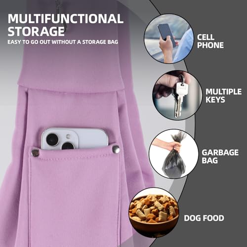 ARZQUT Dog and Cats Carrier Sling, Small Pet Carrier with Storage Pocket | Reversible Puppy Sling Carrier, Safety Buckle, Storage bag, Machine Washable for Travel, Outdoor Activitie, Hand-Free,Purple - color: Purple