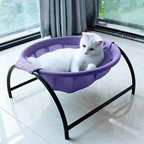 Cat Bed Sleeping Cat Hammock, 16.9in x 16.9in x 9.5in, Purple | Cat Supplies Pet Supplies Whole Wash Stable & Breathable Easy Assembly Indoors Outdoors, 16.9 in x 16.9 in x 9.5 in - color: Purple, size: 16.9"L x 16.9"W x 9.5"Th (Mesh)