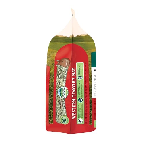 Oxbow Western Timothy Hay, Rabbit & Guinea Pig Hay, High Fiber, USA, 90 oz | Oxbow Timothy Hay, Bunny Hay For Rabbits, Guinea Pigs, Bunnies and Chinchillas, Hand-Sorted, De-Dusted, Made in USA - size: 90 Ounce (Pack of 1)