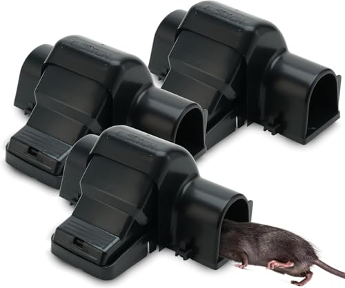 Rat Traps Indoor and Outdoor - 3 Pack Dual-Entry Large Rat Trap Outdoor and Indoor for Home, Garden and Restaurant with 99.9% Trap Rate | Easy to Use Rodent Traps with Safe Hands Free Design - UCatch - size: Pack of 3
