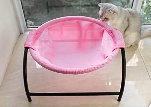 Cat Bed Sleeping Cat Hammock, 16.9in x 16.9in x 9.5in, Pink | Cat Supplies Pet Supplies Whole Wash Stable & Breathable Easy Assembly Indoors Outdoors, 16.9 in x 16.9 in x 9.5 in - color: Pink, size: 16.9"L x 16.9"W x 9.5"Th (Mesh)